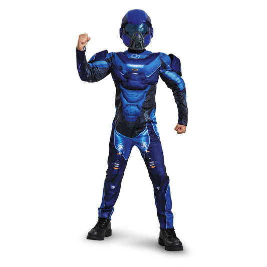 Blue Spartan Classic Muscle Costume - Party Australia