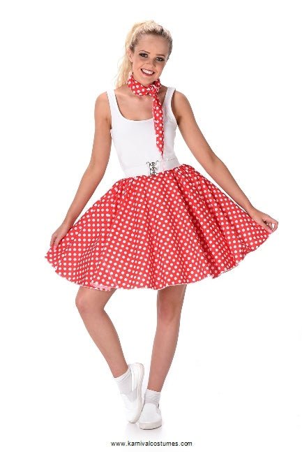 Red Polka Dot Skirt and Necktie - Party Australia