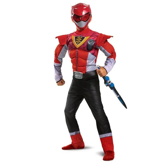 Disguise Red Ranger Power Up Mode Classic Muscle Costume