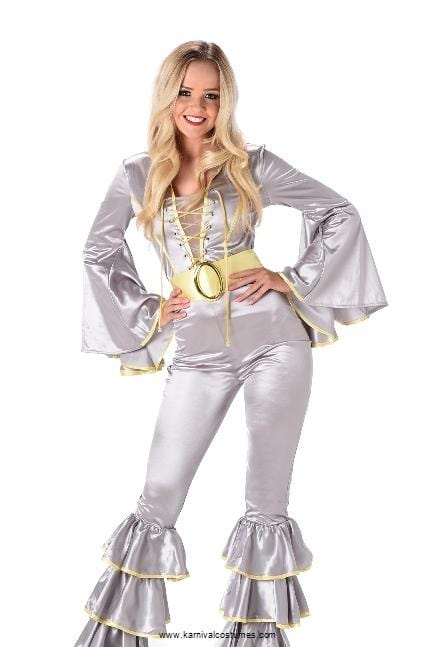 Karnival Silver Disco Jumpsuit Costume
