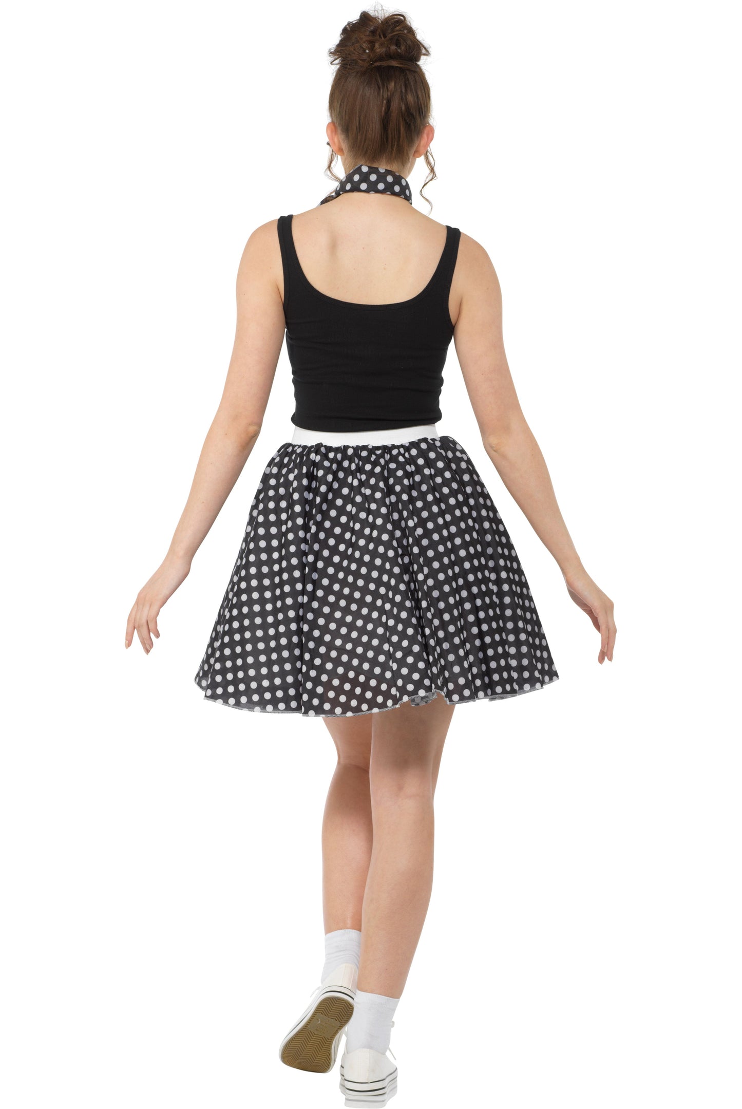 Karnival Black Polka Dot Skirt and Necktie