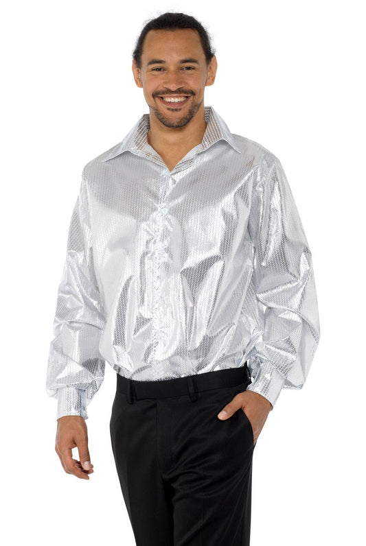 Karnival Silver Sequinned Disco Shirt