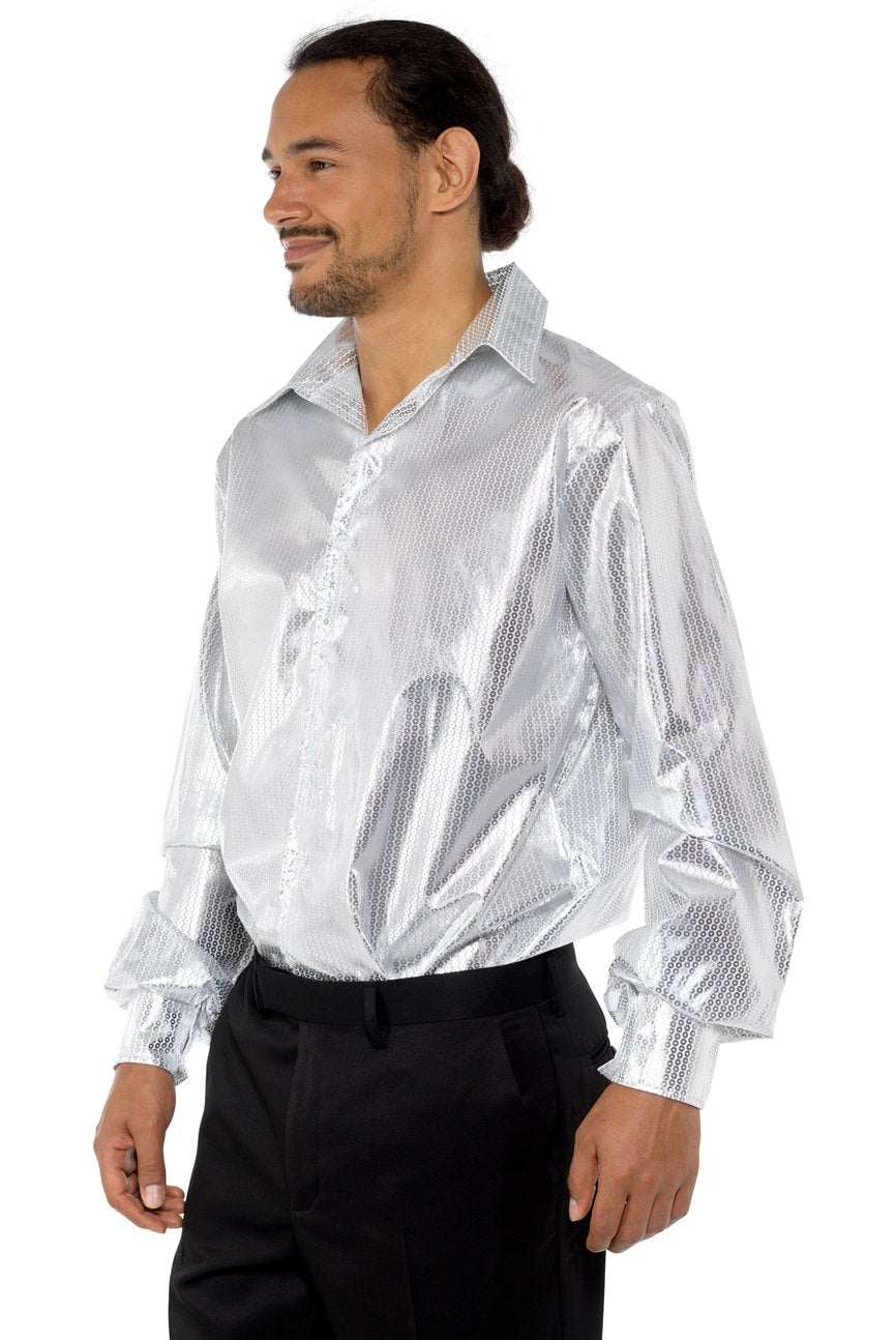 Karnival Silver Sequinned Disco Shirt