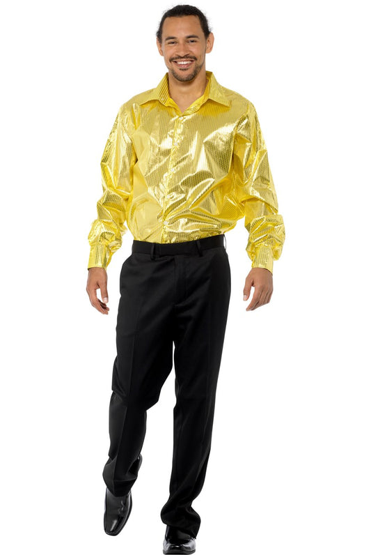 Karnival Gold Sequinned Disco Shirt