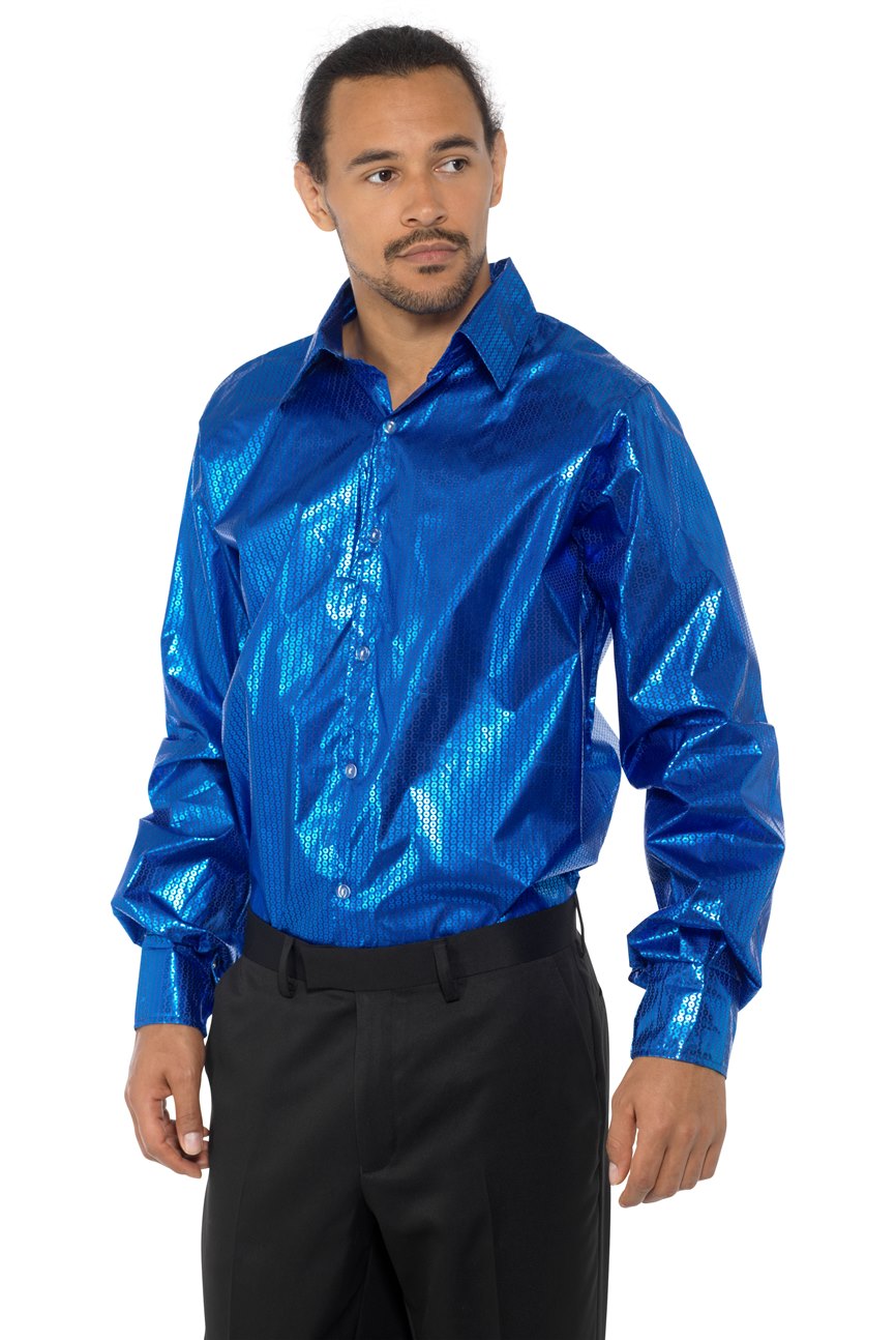 Karnival Blue Sequinned Disco Shirt