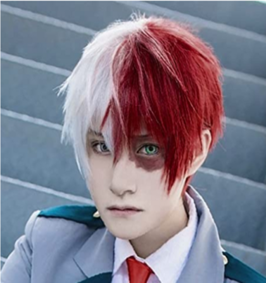 Karnival White and Maroon Anime Wig