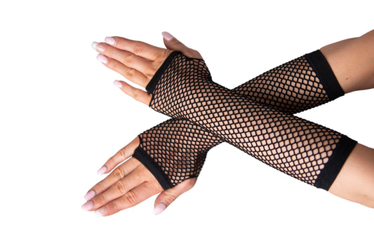 Long Fishnet Gloves - Back