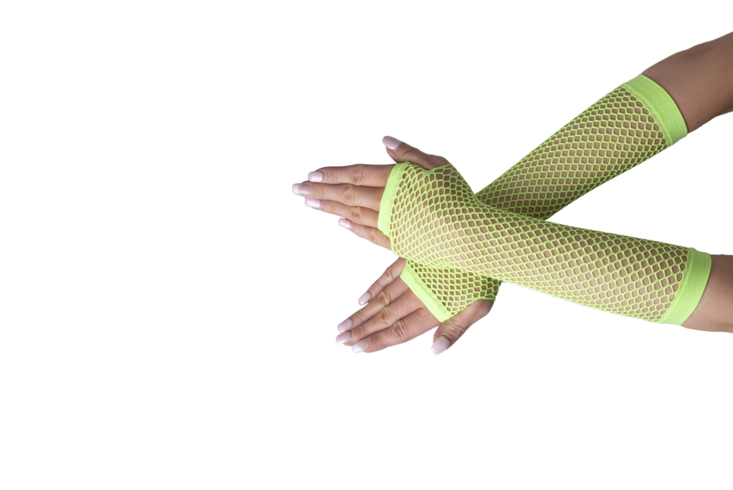 Karnival Long Fishnet Gloves - Neon Green