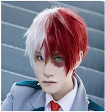 Karnival White and Red Anime Wig