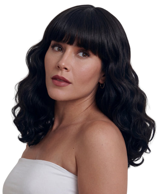 HPO Viva Bella Wig with Short Fringe, Black