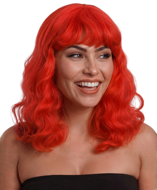 HPO Viva Bella Wig with Short Fringe, Red