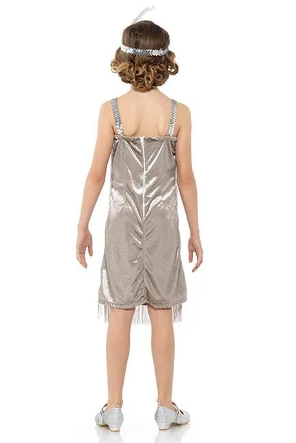 Karnival Silver Flapper Girls Costume