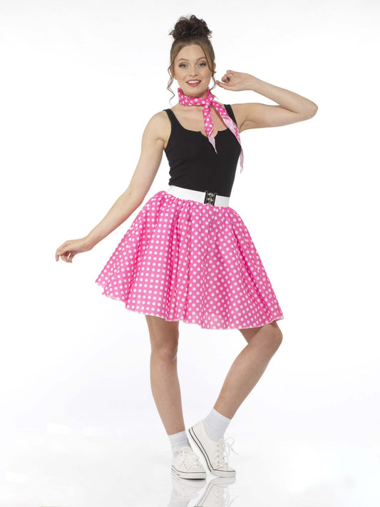 Dark Pink Polka Dot Skirt and Necktie - Party Australia