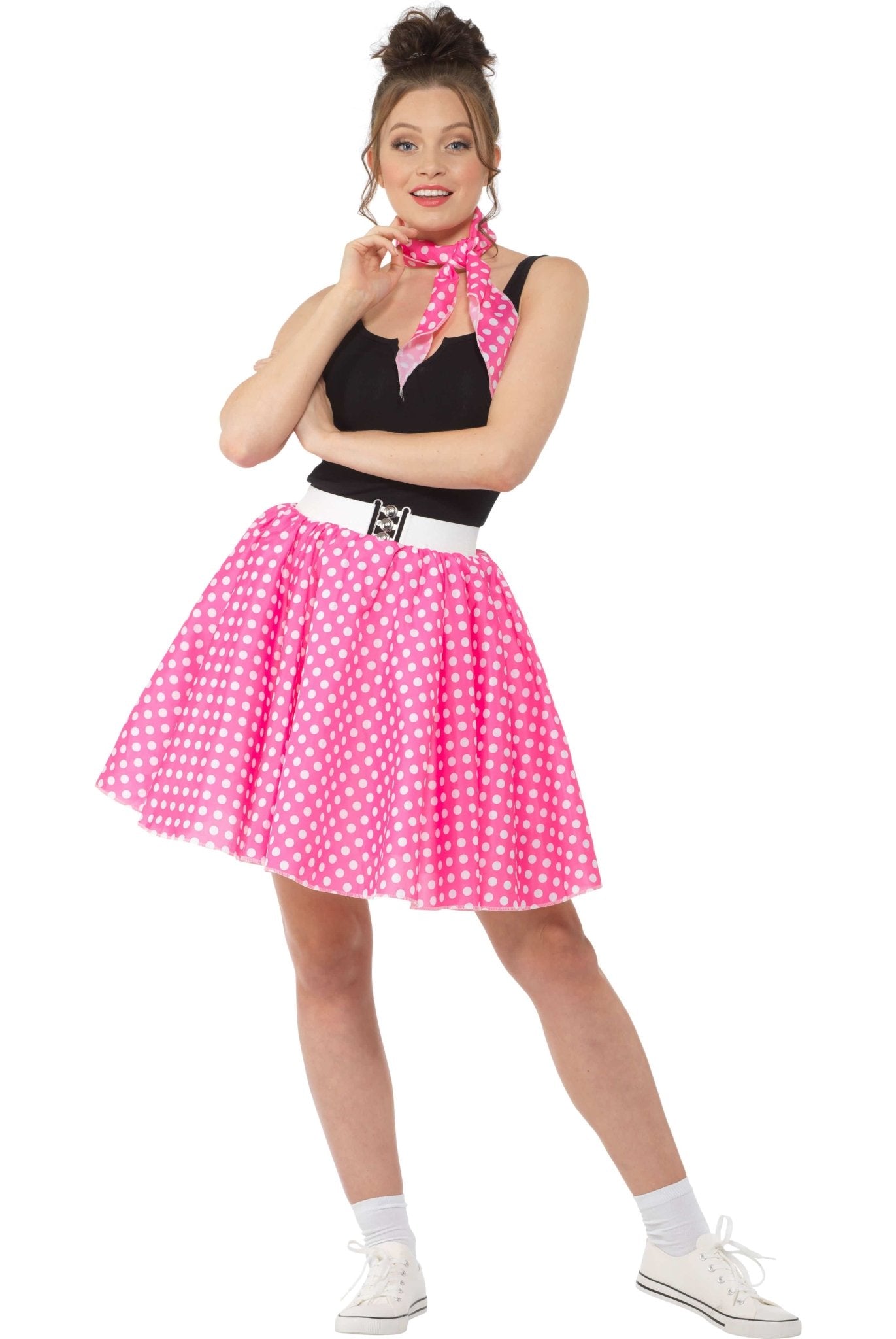 Dark Pink Polka Dot Skirt and Necktie - Party Australia