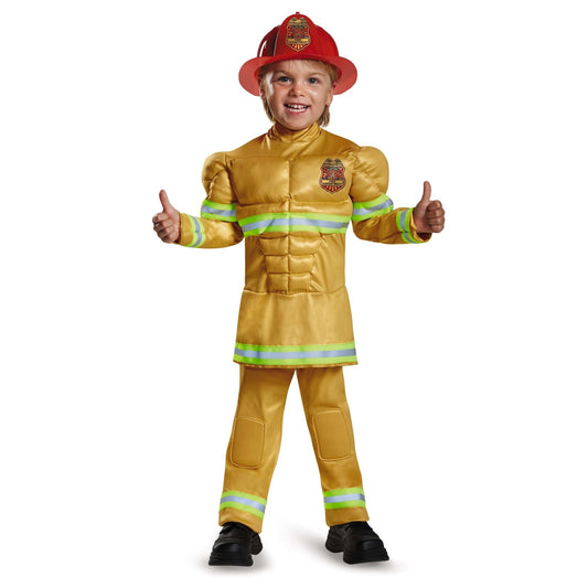 Fireman Toddler Muscle Costume - Party Australia