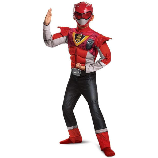 Red Ranger Power Up Mode Classic Muscle Costume - Party Australia
