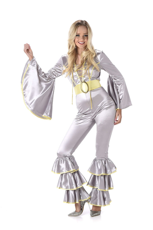 Silver Disco Jumpsuit Costume - Party Australia