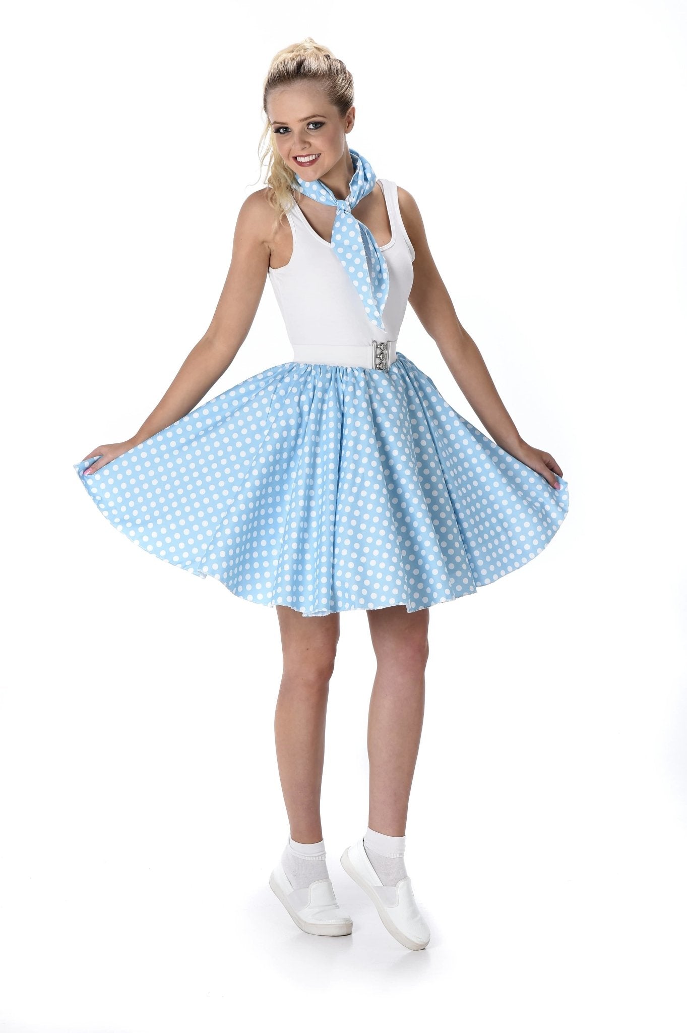 Turquoise Polka Dot Skirt and Necktie - Party Australia